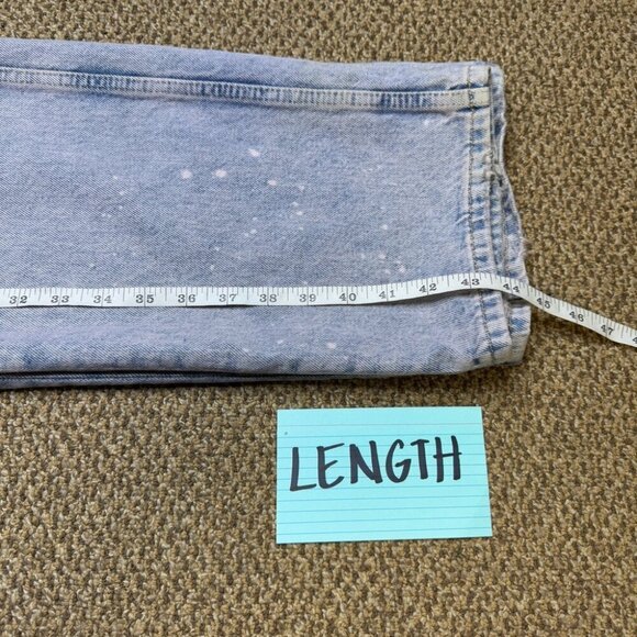 Zara Light Wash Distressed High waisted Straight Leg  Denim Jeans Size 31 - Picture 8 of 15